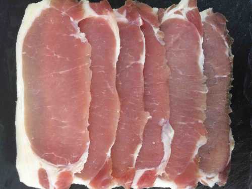 6 slices dry cured back bacon